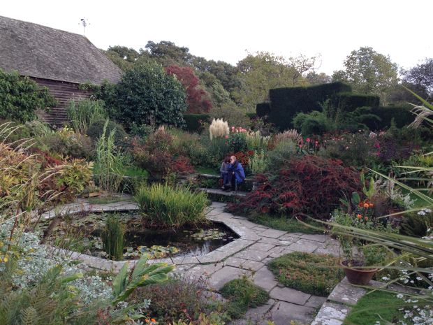 Looking down at the Sunken Garden and octagonal pond