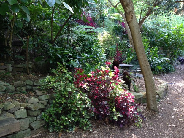 Dry stone walls and seating nooks at Wendy's Secret Garden