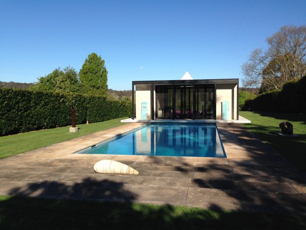 Simple pool and cabana at Retford Park