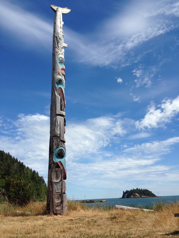 Totem pole at Haida Gwaii Heritage Museum. Janna Schreier