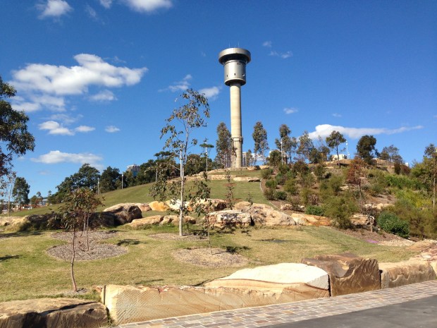 The old control tower at Barangaroo Reserve