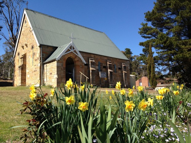 St Matthew's Church in Rydal, built from local stone in 1869