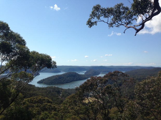 View from the top of Muogamarra Nature Reserve, looking out to the Hawkesbury River