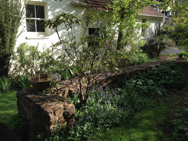 Water bowls around the garden bring a peaceful mood