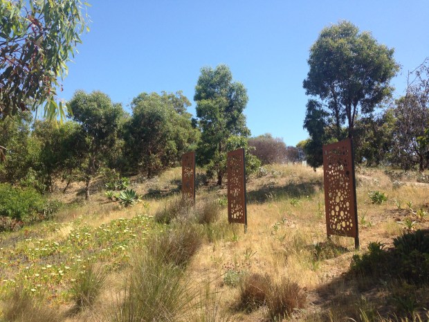 Where garden met bush, wilder plantings blurred the boundaries; these screens worked wonderfully along this bank to add structure and interest