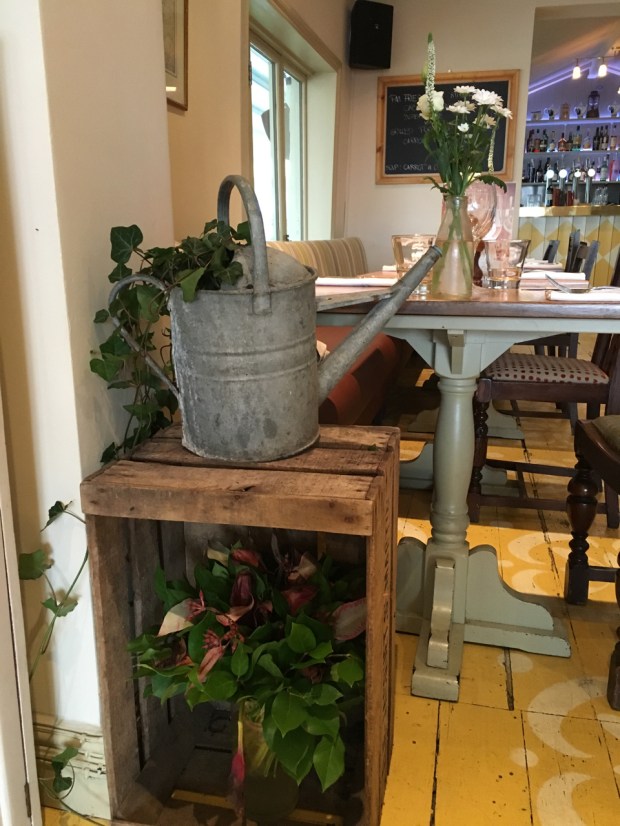 I sat next to the watering can to eat my lunch!