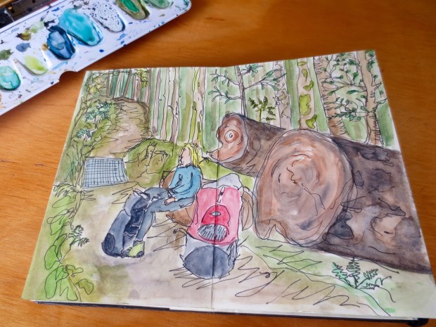Our exceptionally talented Carma just knocked this up as we stopped for a water break (it's me!). Watercolour: Carma Jackson