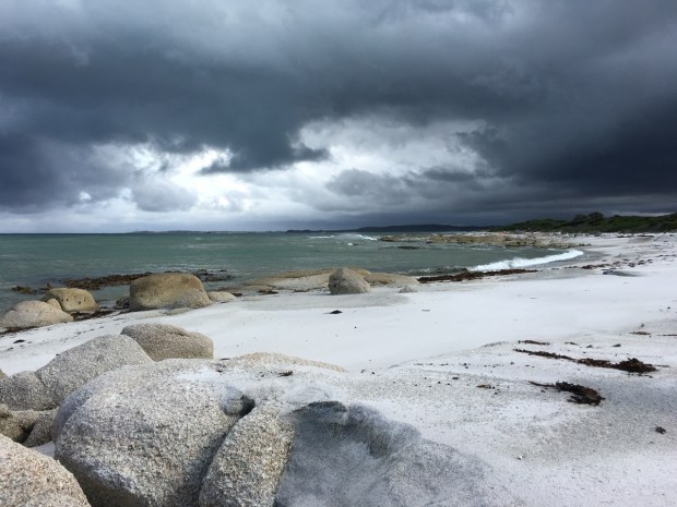 Stormy skies bring a feeling of drama to the beach