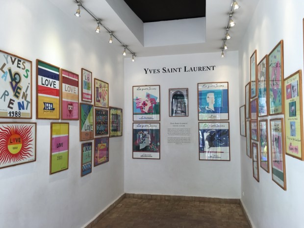 Yves Saint Laurent's Love Gallery, displaying collages he had produced for New Year cards sent to his friends