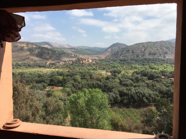 Looking out from a traditional Berber home, the landscape looks pretty green (did you spot the Eucalytus, bottom left?!)