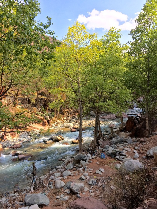 Turquoise waters, pink soil and lime spring growth colours were quite breathtaking, in the Atlas Mountains