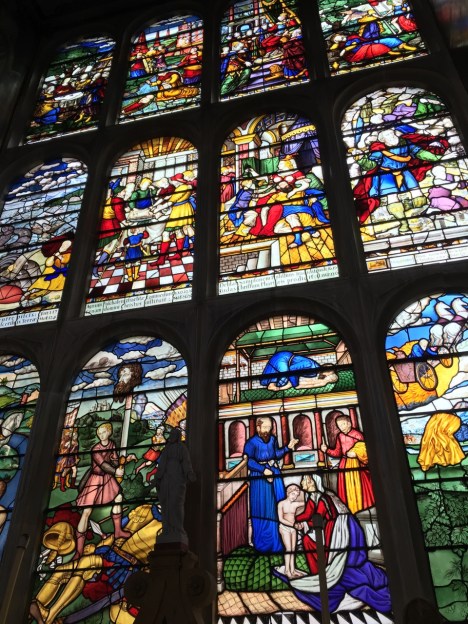 Stained glass window at Hatfield House