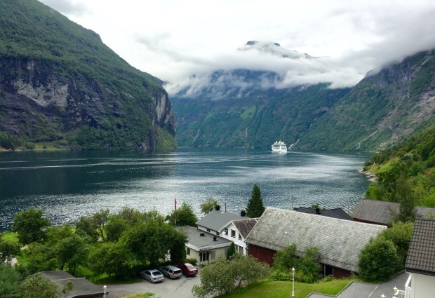 The view from our room at Geiranger, another UNESCO site. We weren't the only ones there that day!