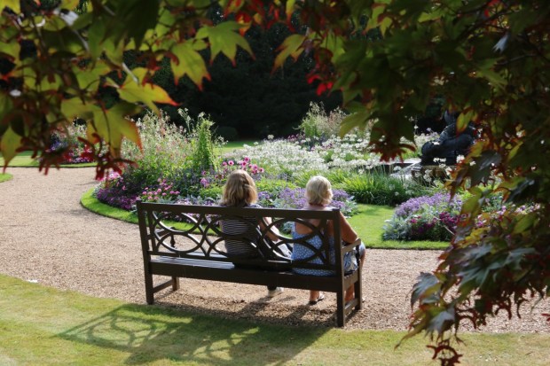 Enjoying a sunny bench with Mum!