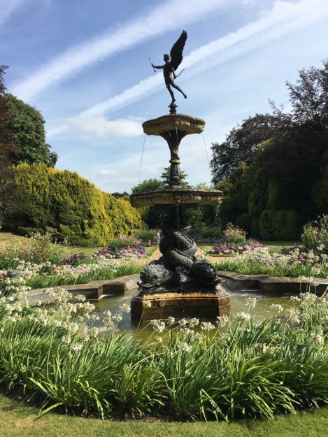 The Dutch garden, another Victorian edition to the garden, displays neat, formal bedding plants (and the odd, very exotic Agapanthus!)