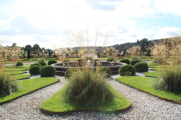 An up close view of the formal Italian Garden reveals its contemporary edge