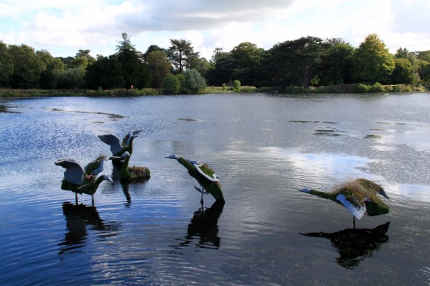The poses of these sculptures are so life-like you do a double take. Then you realise that each piece has quite complex planting with it. Everything on this estate is done to perfection