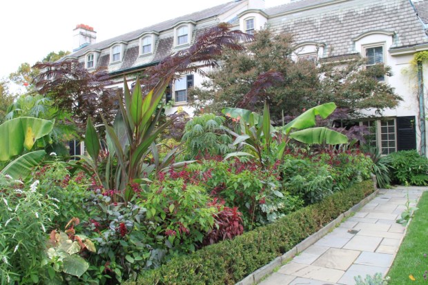 Great autumn colours produce a harmonious effect in this lush planting