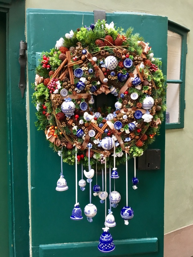 I adore the colourings and detail of this wreath on Golden Lane